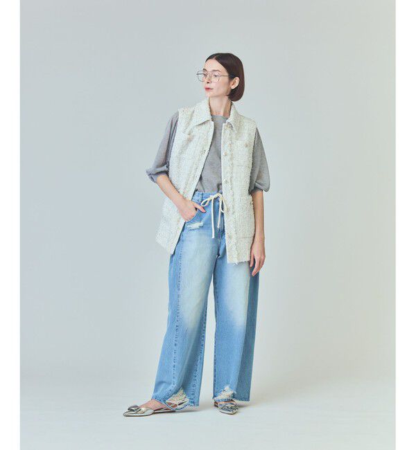  「ツイードカバーオールジレ」|ベスト・ジレ|ホワイト