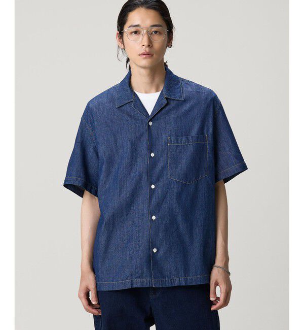LACOSTE「オーバーサイズ オープンカラーデニムシャツ」|シャツ・ブラウス|