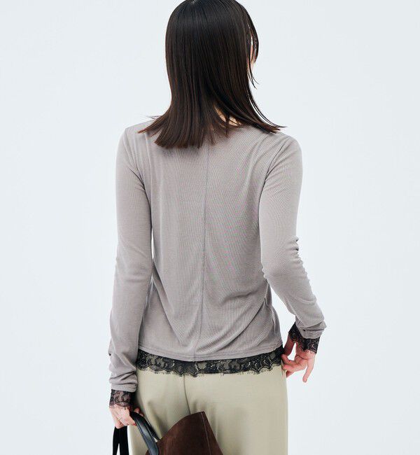 NOLLEY'S sophi「《セットアップ対応》ウォッシャブルフィブリルテレコレース付きカーデ」|カーディガン|