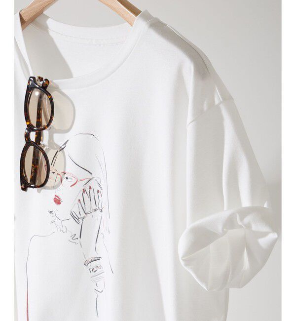 ROPE「【YUKO SAEKI for ROPE&rsquo;・コラボレーション】プリントTシャツ/イージーケア」|Tシャツ・カットソー|