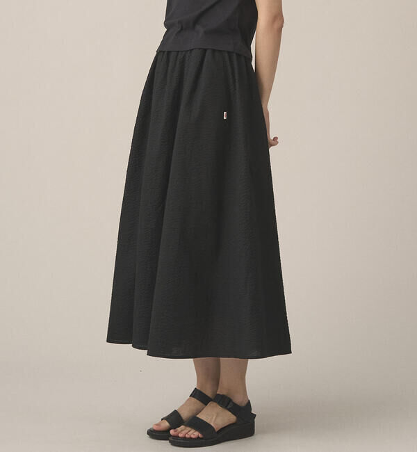 DANTON「DANTON | ギャザー イージースカート WOMEN」|スカート|BLACK