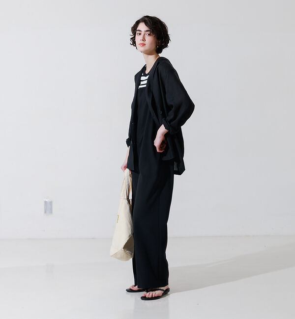 Rouge vif「リネンライクストレッチサロペット」|オールインワン|
