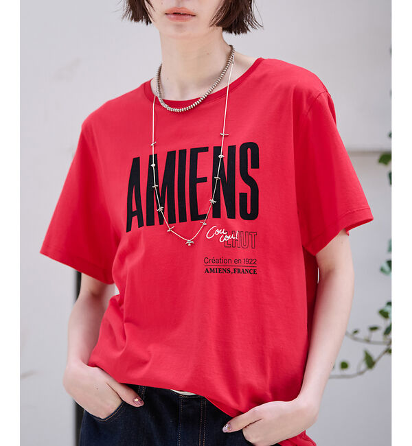 Rouge vif la cle/別注【La Hutte / ラ ユット】フロッキー × 刺繍 ロゴTシャツ /