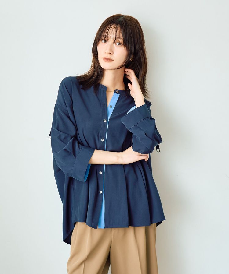 Editt by YECCA VECCA「2wayドロストスリーブバンドカラーシャツ」|シャツ・ブラウス|