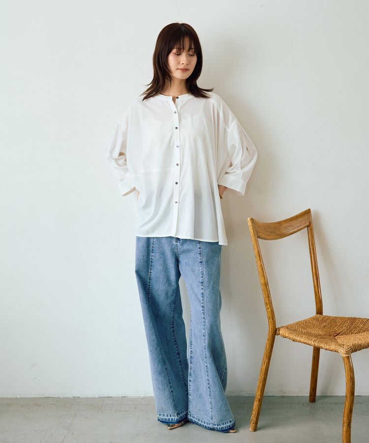 Editt by YECCA VECCA「2wayドロストスリーブバンドカラーシャツ」|シャツ・ブラウス|