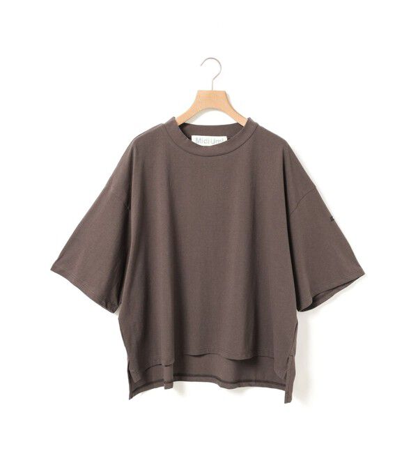 MidiUmi「MidiUmi モックネックワイドプルオーバー」|Tシャツ・カットソー|ブラウン