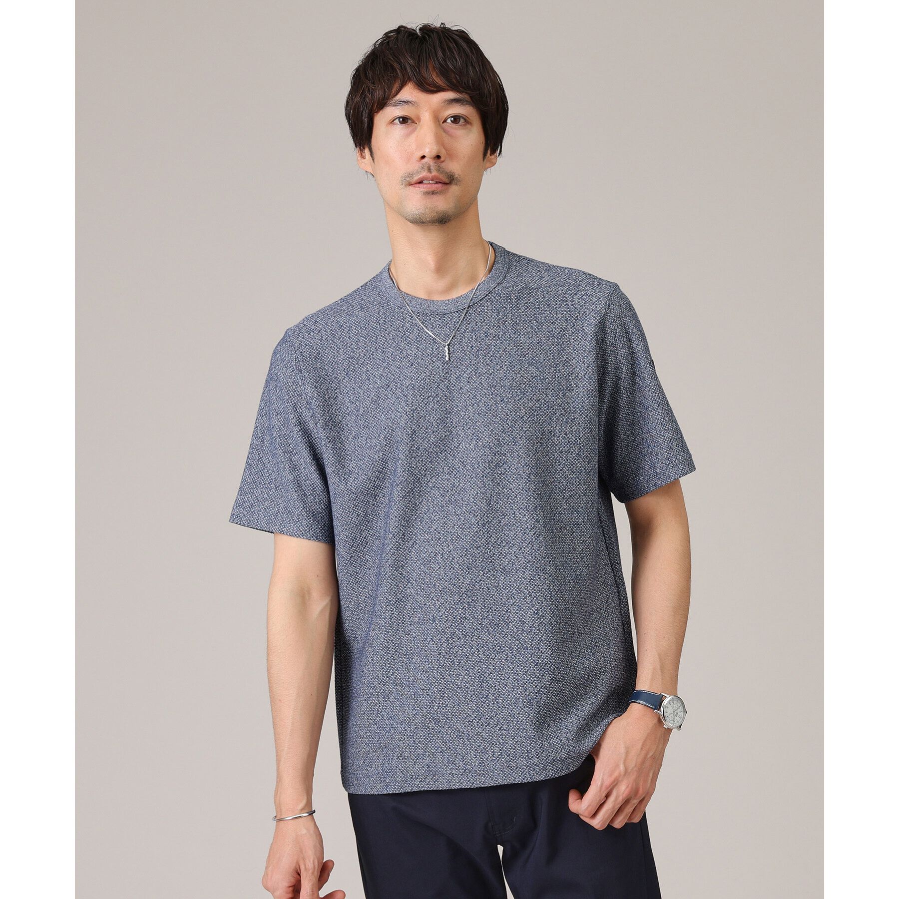 TAKEO KIKUCHI「【尾州織/Made in JAPAN】メランジ Tシャツ」|Tシャツ・カットソー|