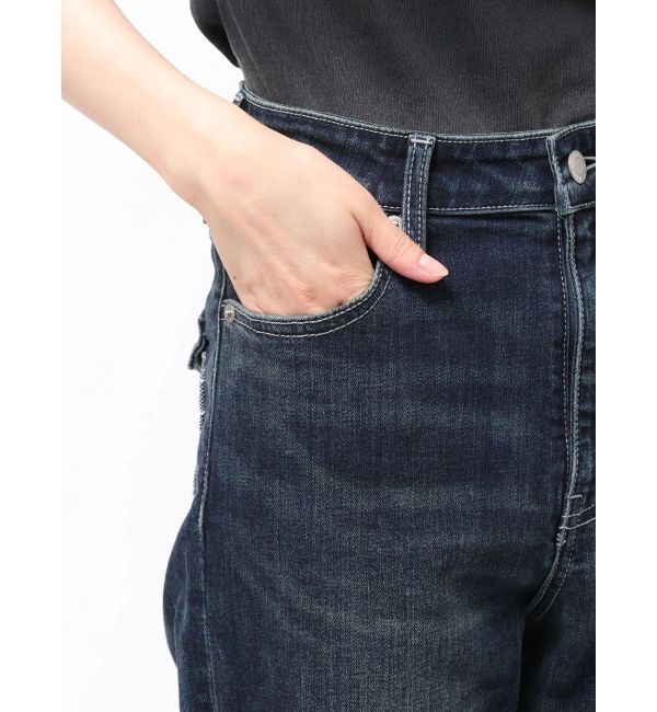 EVRIS「レースドッキングフレアデニムパンツ」|デニム|