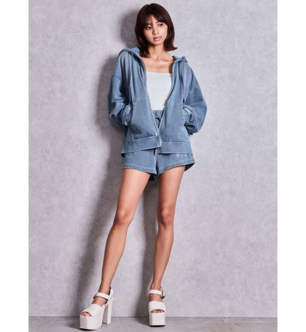 GYDA「ラインストーンGYDAカットデニムショートパンツ」|その他|
