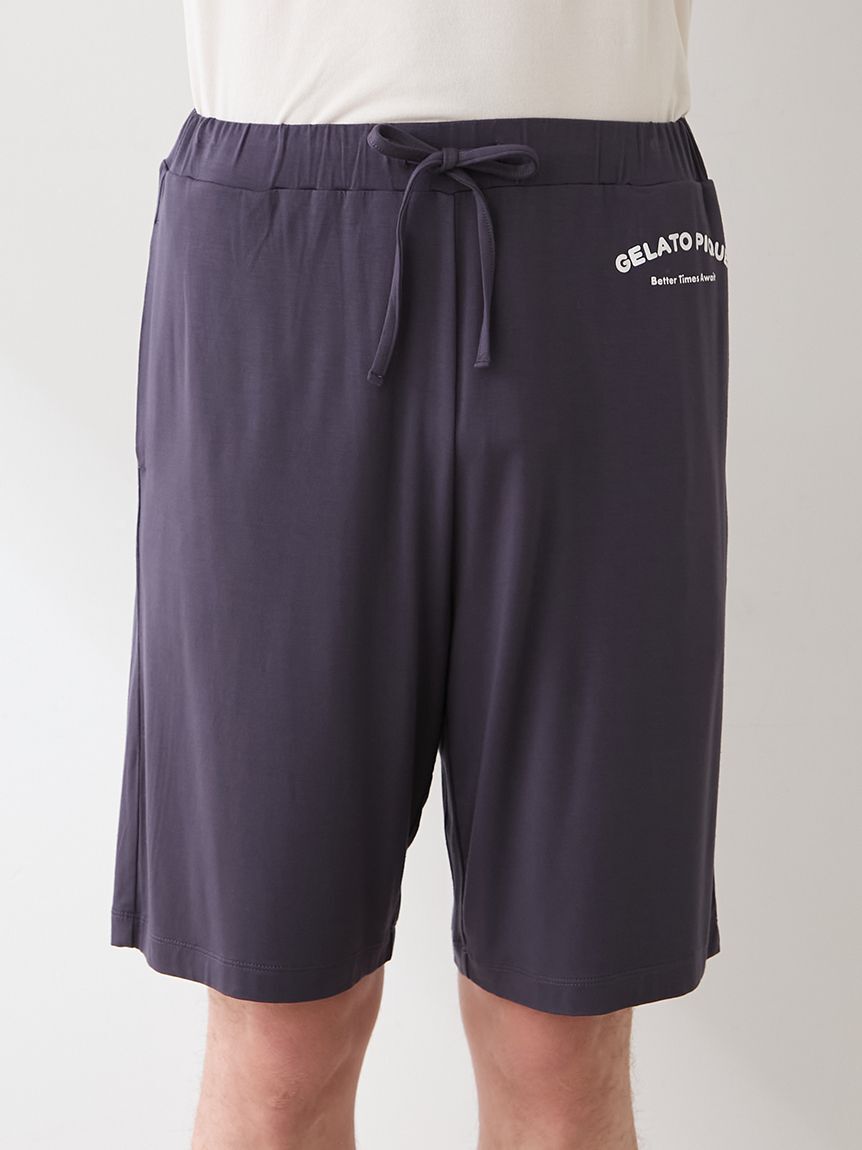 GELATO PIQUE HOMME「【HOMME】【接触冷感】カジュアルレーヨンロゴTシャツ&ハーフパンツセット」|ルームウェア|