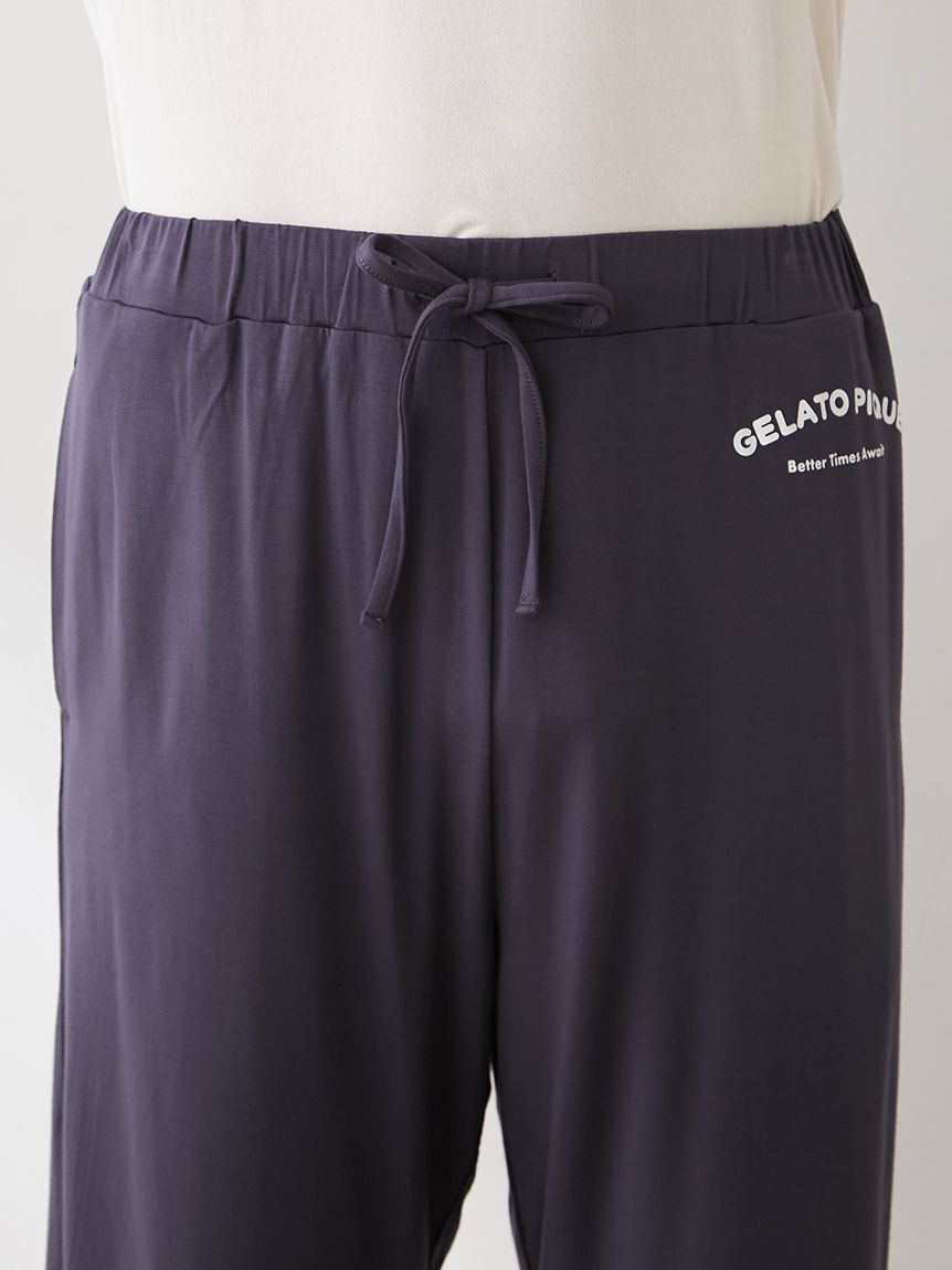 GELATO PIQUE HOMME「【HOMME】【接触冷感】カジュアルレーヨンロゴTシャツ&ハーフパンツセット」|ルームウェア|