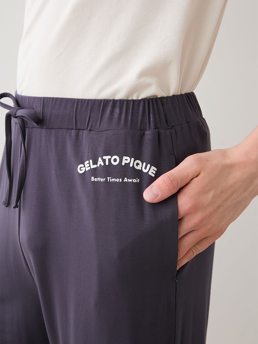 GELATO PIQUE HOMME「【HOMME】【接触冷感】カジュアルレーヨンロゴTシャツ&ハーフパンツセット」|ルームウェア|