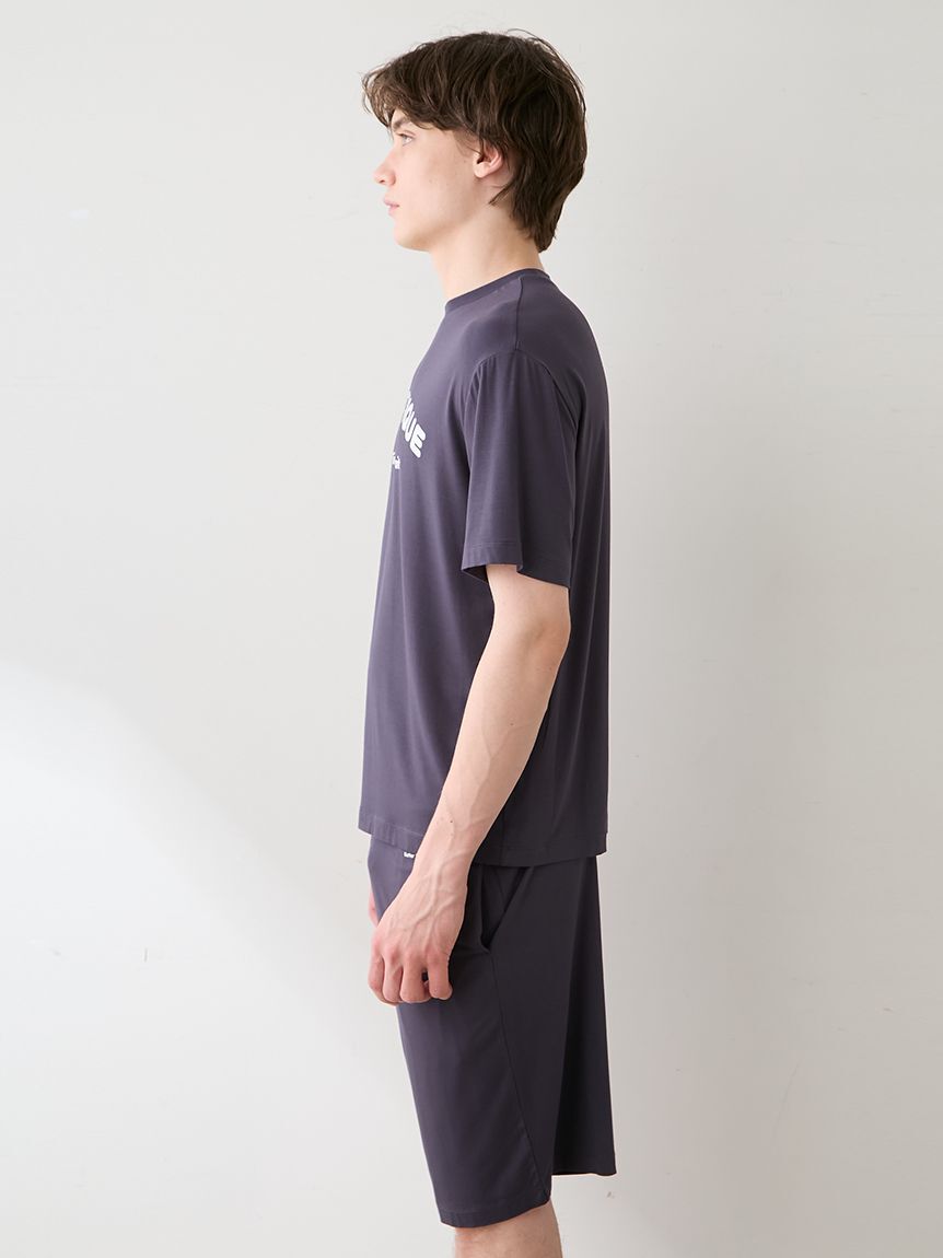 GELATO PIQUE HOMME「【HOMME】【接触冷感】カジュアルレーヨンロゴTシャツ&ハーフパンツセット」|ルームウェア|
