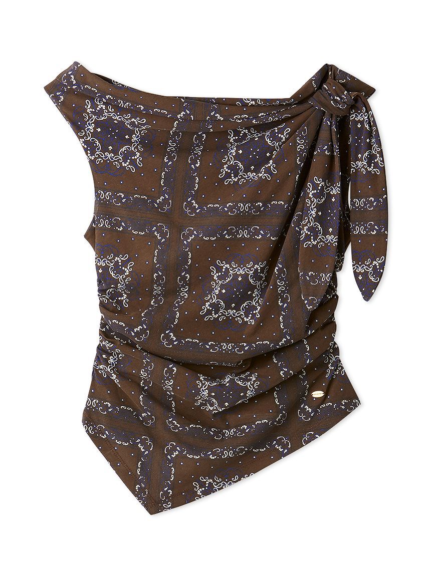 LILY BROWN「ドレープペイズリー柄マルチウェイトップス」|Tシャツ・カットソー|
