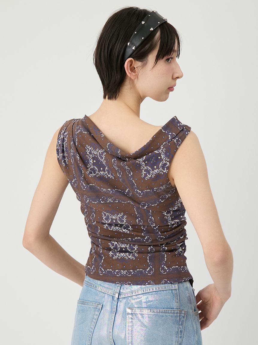 LILY BROWN「ドレープペイズリー柄マルチウェイトップス」|Tシャツ・カットソー|