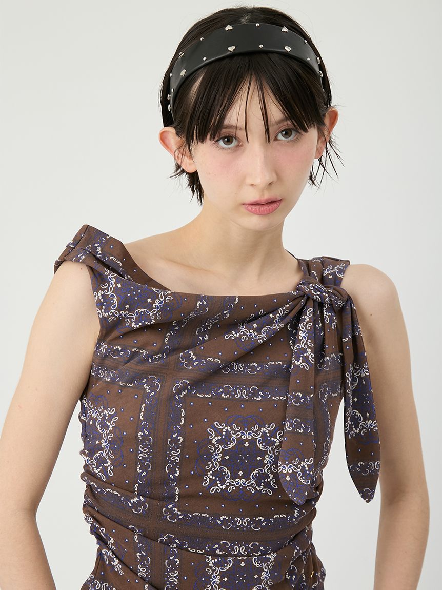 LILY BROWN「ドレープペイズリー柄マルチウェイトップス」|Tシャツ・カットソー|