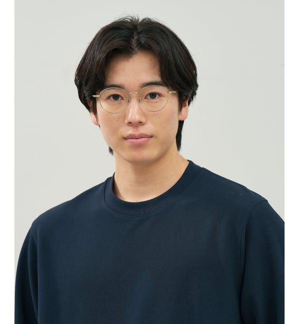  「ボストン型 メガネ | 中顔面短縮みえメガネ 丸型 チタン 軽量 メタル 伊達 Zoff レンズ交換券付」|メガネ|