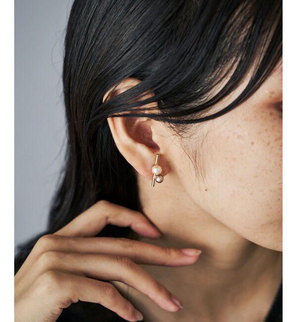 Jouete/ピアス カラーパール アシンメトリー