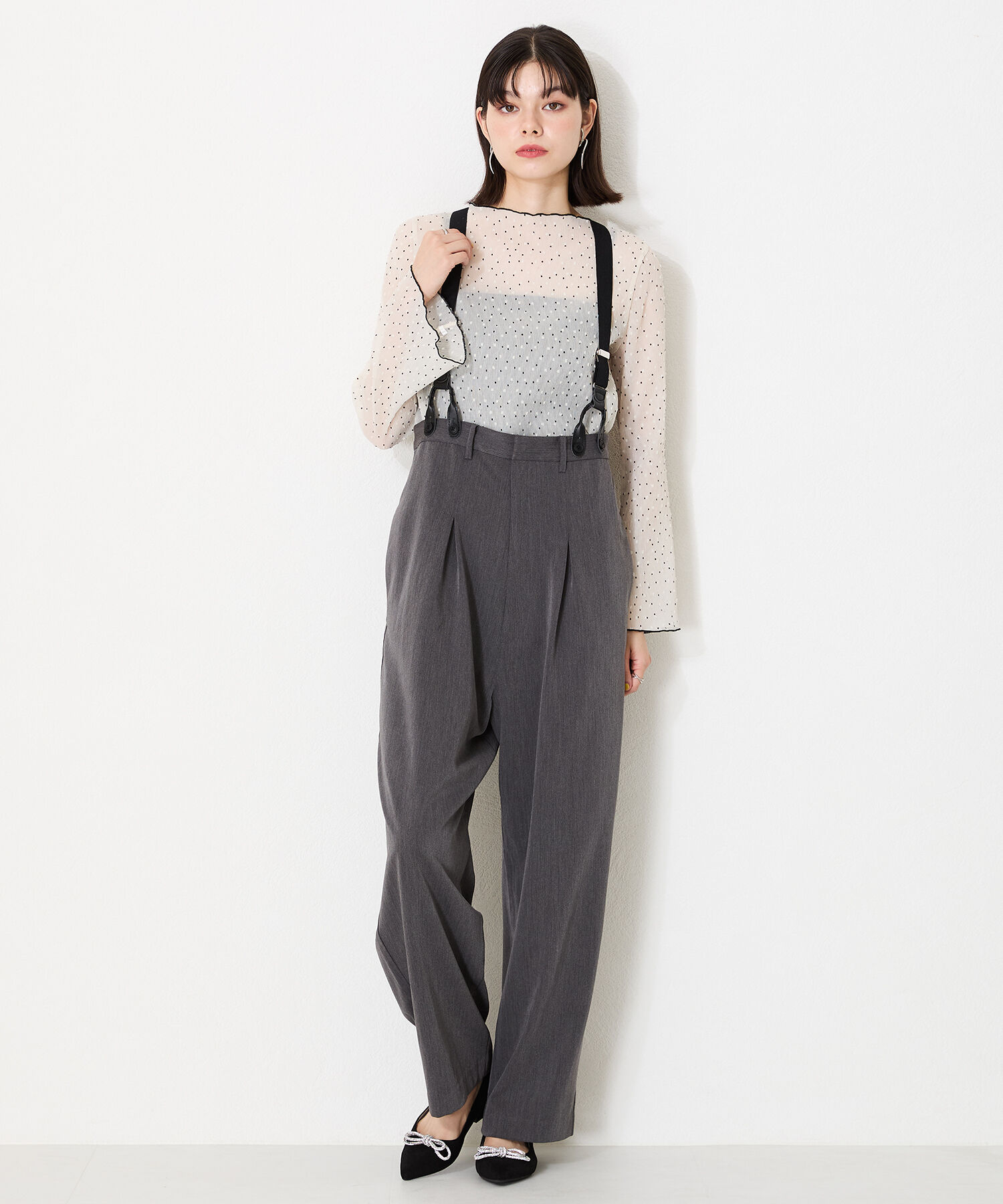 ORiental TRaffic「【トレンド】ビジューリボンフラットパンプス/41310 人気 トレンド パンプス 売れてる 上品」|パンプス|