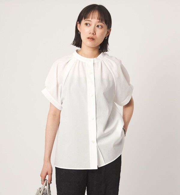 UNITED ARROWS green label relaxing「スタンドネック 2WAY ブラウス」|シャツ・ブラウス|WHITE