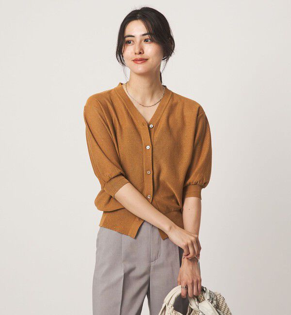 UNITED ARROWS green label relaxing「スパンコール ラメ Vネック ニット カーディガン」|カーディガン|