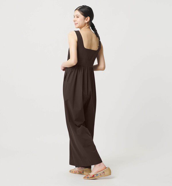 BEAUTY&YOUTH UNITED ARROWS「【WEB限定 Wardrobe DAILY MINIMAL】ギャザーノースリーブ オールインワン 接触冷感 UVカット はっ水」|オールインワン|