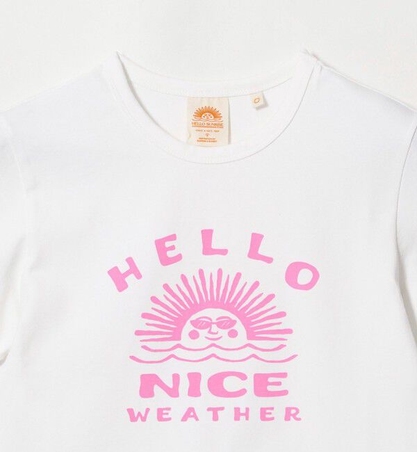 NICE WEATHER「【別注】＜HELLO SUNRISE＞ウィメンズ ロゴプリント Tシャツ」|Tシャツ・カットソー|