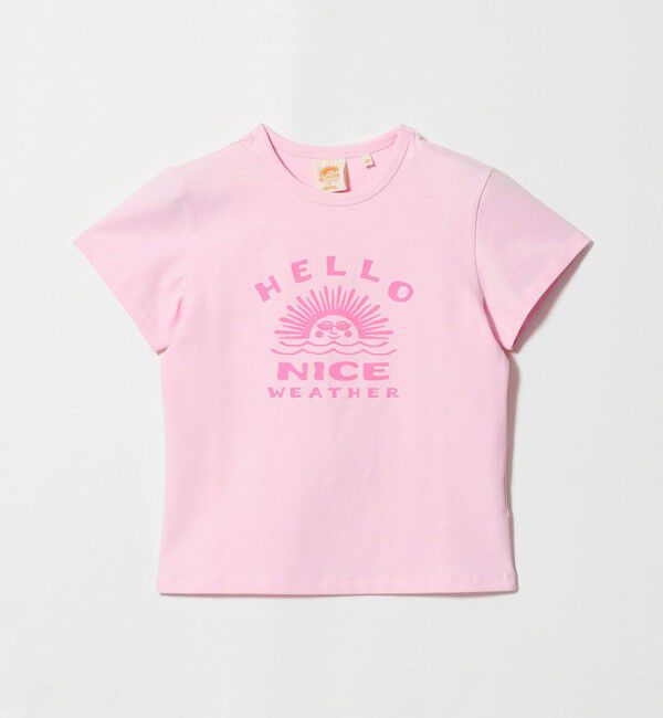 NICE WEATHER「【別注】＜HELLO SUNRISE＞ウィメンズ ロゴプリント Tシャツ」|Tシャツ・カットソー|LT.PINK