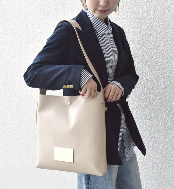 SHIPS for women「【WEB限定】2WAY プレート トート バッグ」|ショルダー・メッセンジャー|ベージュ