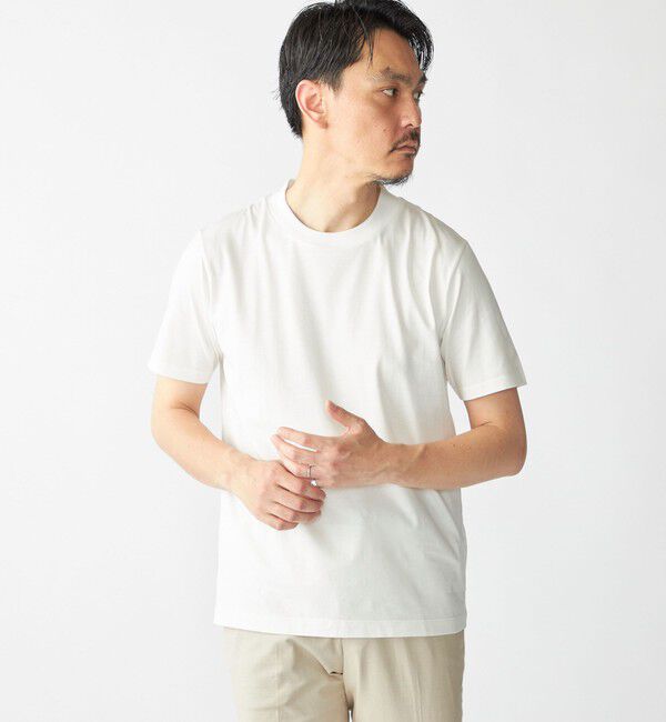 SHIPS「SHIPS: プラチナム フェイス コットン ショートスリーブ Tシャツ」|Tシャツ・カットソー|ホワイト