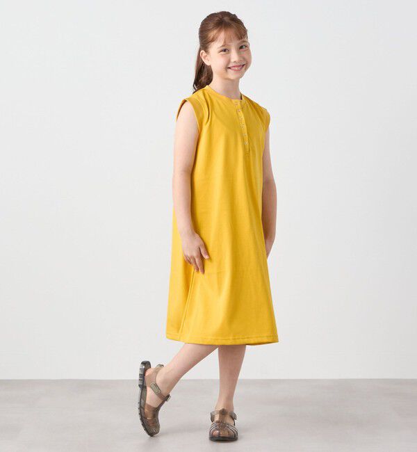 SHIPS any「SHIPS any: ヘンリーネック ノースリーブ Tシャツ ワンピース<KIDS>」|ワンピース|