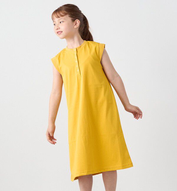 SHIPS any「SHIPS any: ヘンリーネック ノースリーブ Tシャツ ワンピース<KIDS>」|ワンピース|