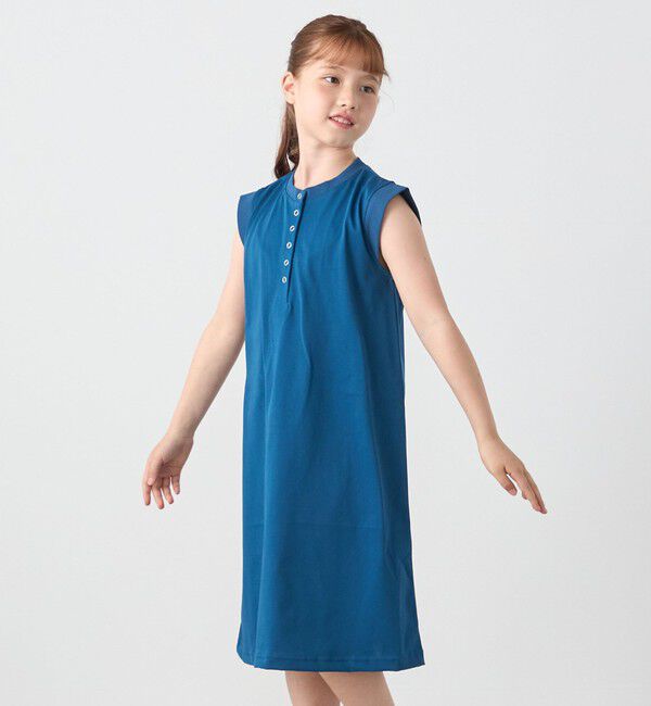 SHIPS any「SHIPS any: ヘンリーネック ノースリーブ Tシャツ ワンピース<KIDS>」|ワンピース|