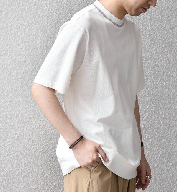 SHIPS any「SHIPS any:〈洗濯機可能〉エアロ スケープ メッシュ 鹿の子 リブ Tシャツ◇」|Tシャツ・カットソー|ホワイト