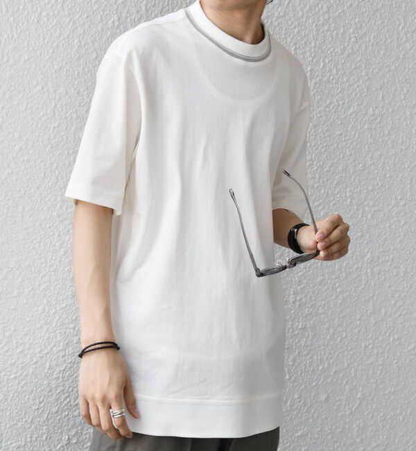 SHIPS any「SHIPS any:〈洗濯機可能〉エアロ スケープ メッシュ 鹿の子 リブ Tシャツ◇」|Tシャツ・カットソー|