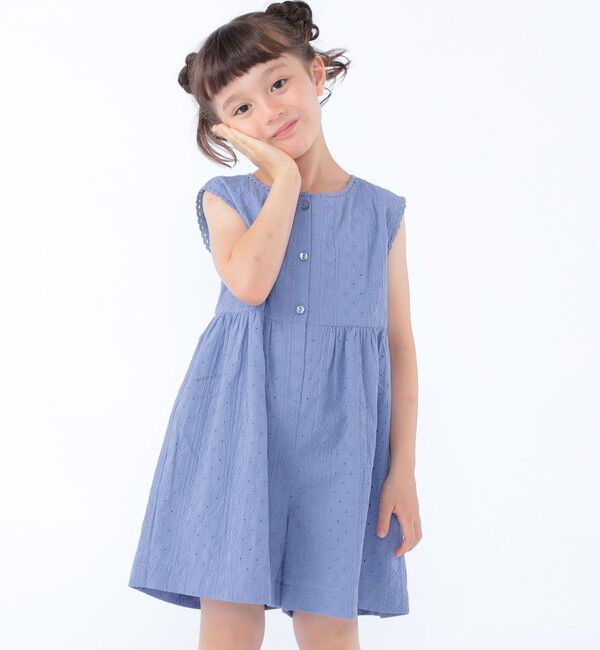 SHIPS KIDS「SHIPS KIDS:100～130cm / エンブロイダリー サロペット」|オールインワン|