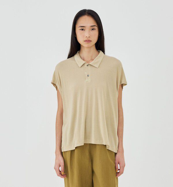 GALERIE VIE「レーヨンシルクカノコ ポロカラープルオーバー」|Tシャツ・カットソー|