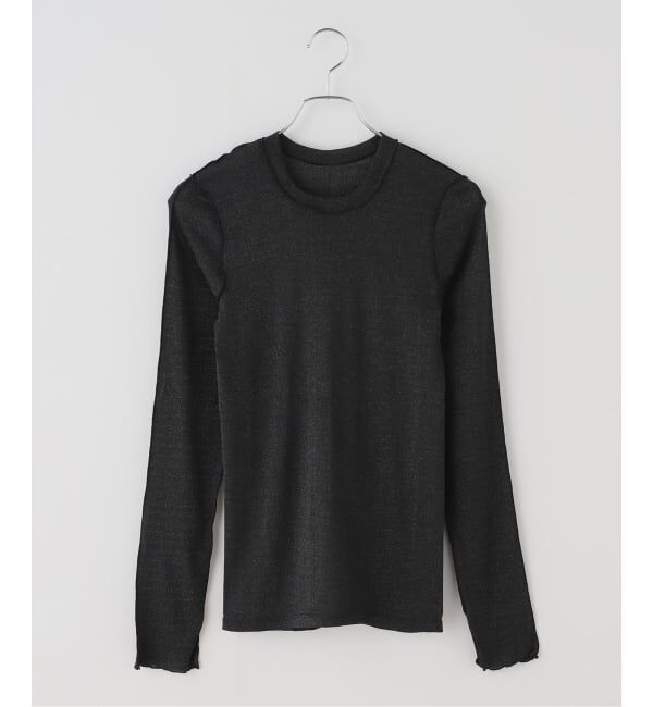 IENA LA BOUCLE「HAKUJI ハクジ Shiny rib LS プルオーバー  H232641」|Tシャツ・カットソー|ブラック