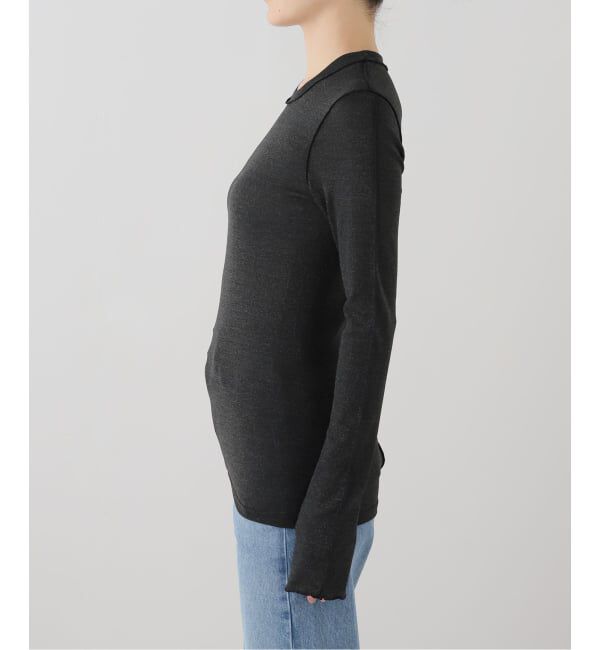 IENA LA BOUCLE「HAKUJI ハクジ Shiny rib LS プルオーバー  H232641」|Tシャツ・カットソー|