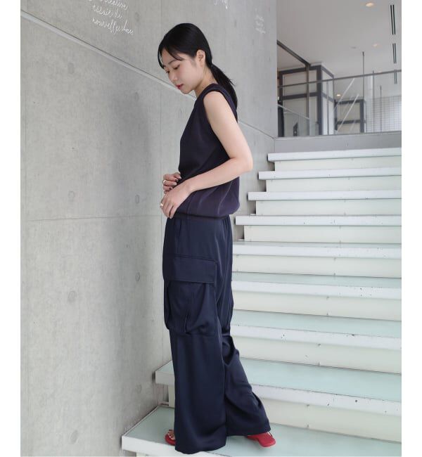IENA「《一部店舗限定》Maison IENA サテンカーゴパンツ」|カーゴ|