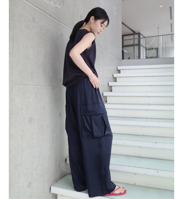 IENA「《一部店舗限定》Maison IENA サテンカーゴパンツ」|カーゴ|