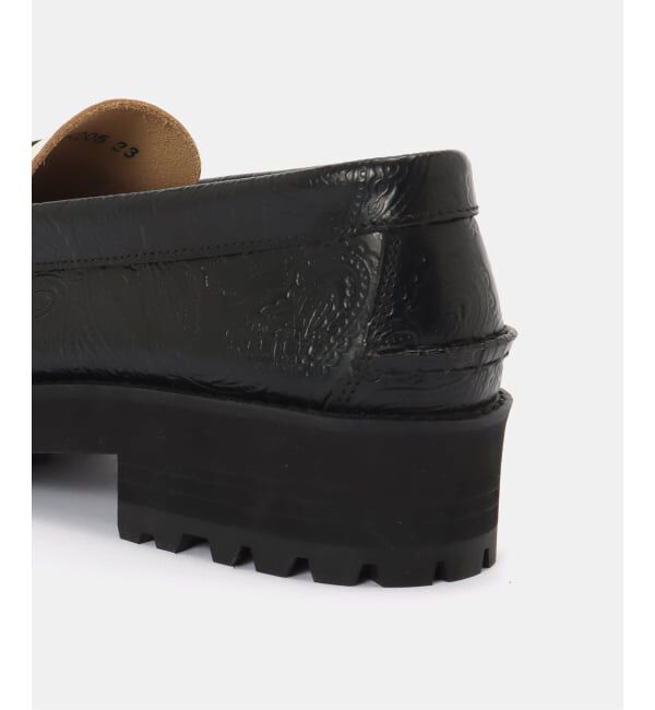 PULP「The Kenford Fineshoes TANK SOLE EMBOSSED LOAFERS / BLACK WHITE」|ローファー|