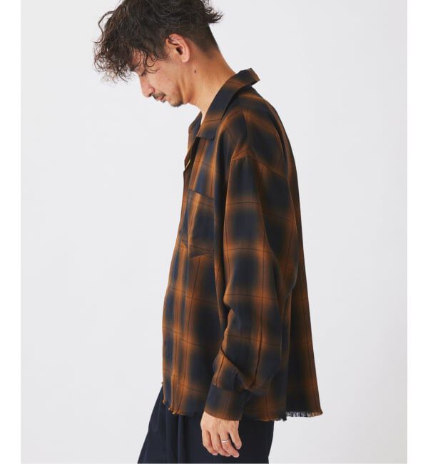 JOURNAL STANDARD relume「《予約》レーヨン アンカット フリンジ オンブレ チェックシャツ」|シャツ・ブラウス|