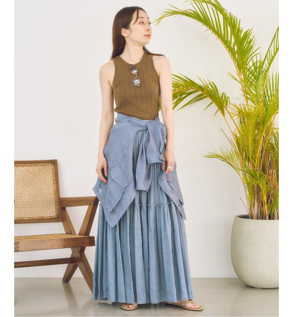 NOBLE「《NOBLE別注》【洗える】ADAWAS/アダワズ RANDOM RIB TANK TOP」|タンクトップ|