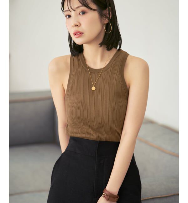 NOBLE「《NOBLE別注》【洗える】ADAWAS/アダワズ RANDOM RIB TANK TOP」|タンクトップ|