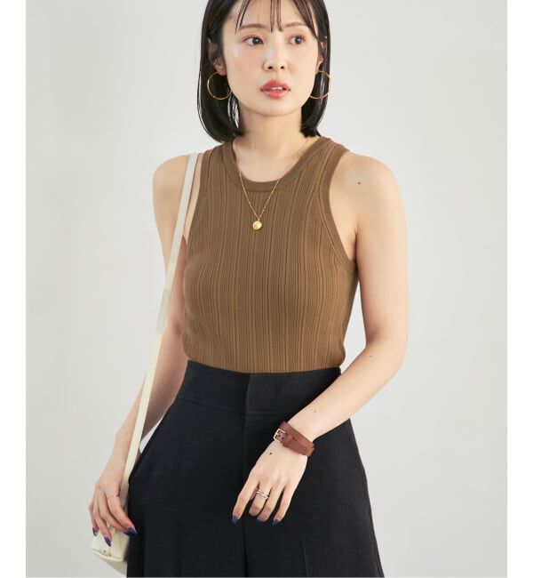 NOBLE「《NOBLE別注》【洗える】ADAWAS/アダワズ RANDOM RIB TANK TOP」|タンクトップ|