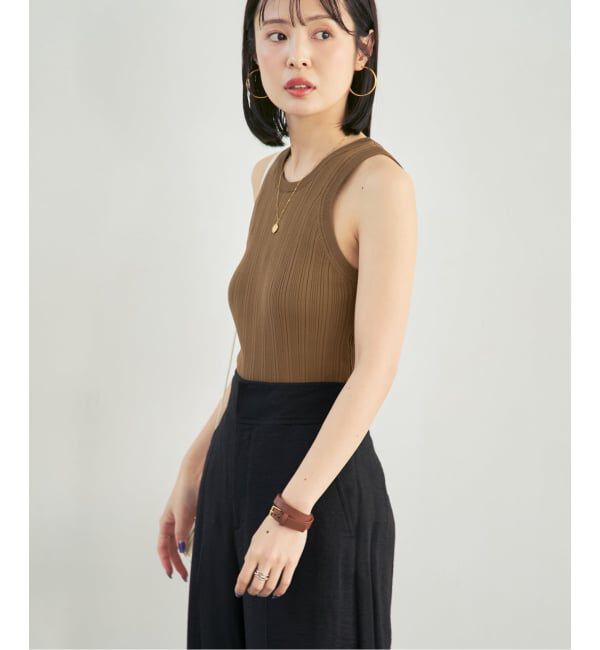 NOBLE「《NOBLE別注》【洗える】ADAWAS/アダワズ RANDOM RIB TANK TOP」|タンクトップ|