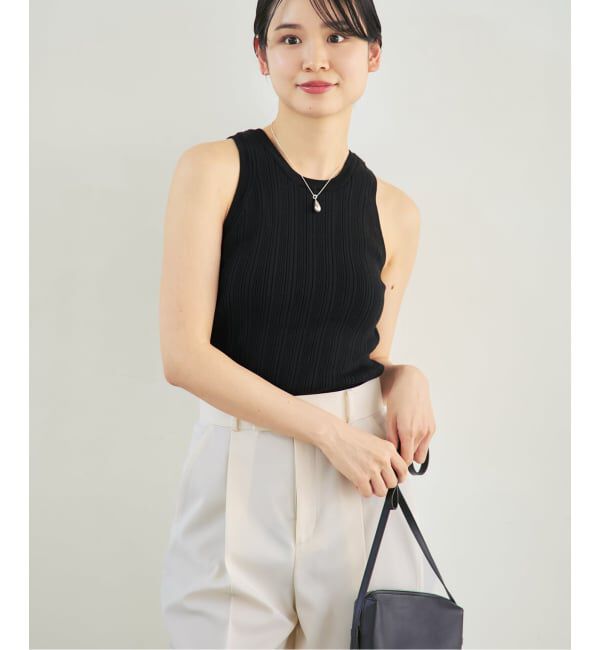 NOBLE「《NOBLE別注》【洗える】ADAWAS/アダワズ RANDOM RIB TANK TOP」|タンクトップ|