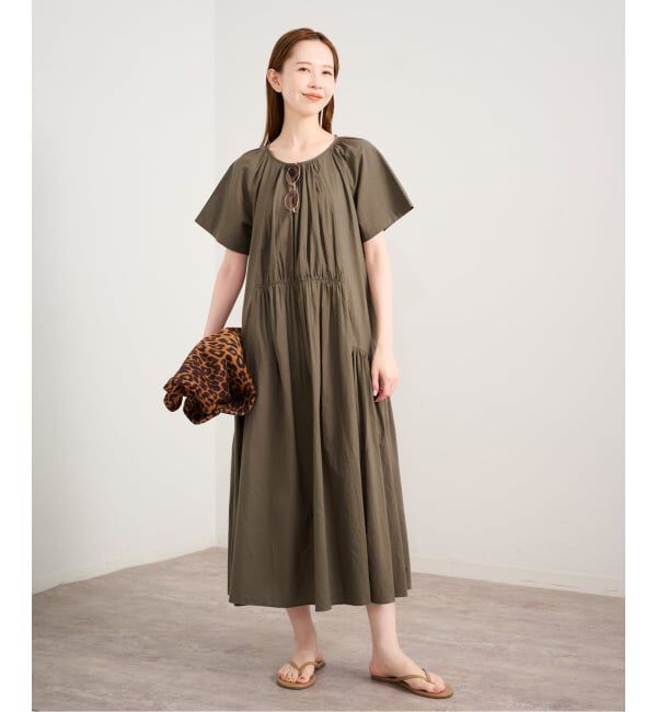 U by SPICK&SPAN「2WAYハーフスリーブコットンロングワンピース」|ワンピース|