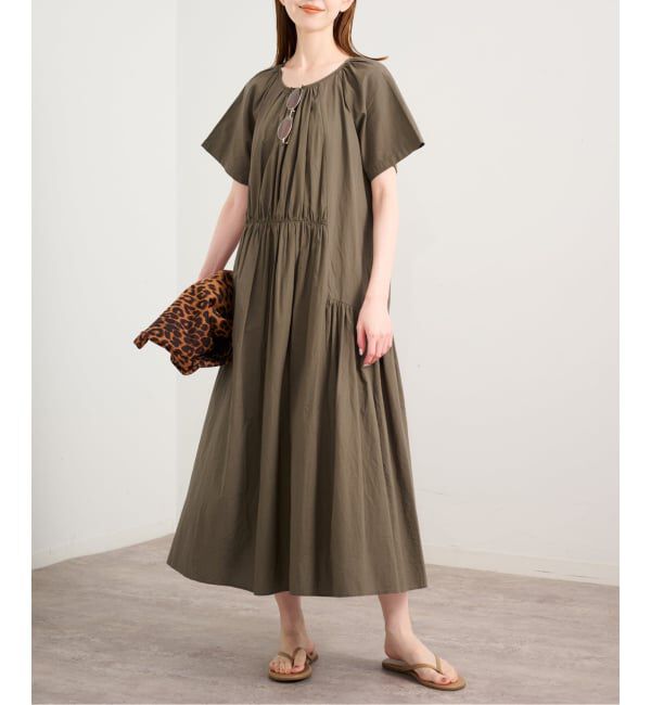 U by SPICK&SPAN「2WAYハーフスリーブコットンロングワンピース」|ワンピース|